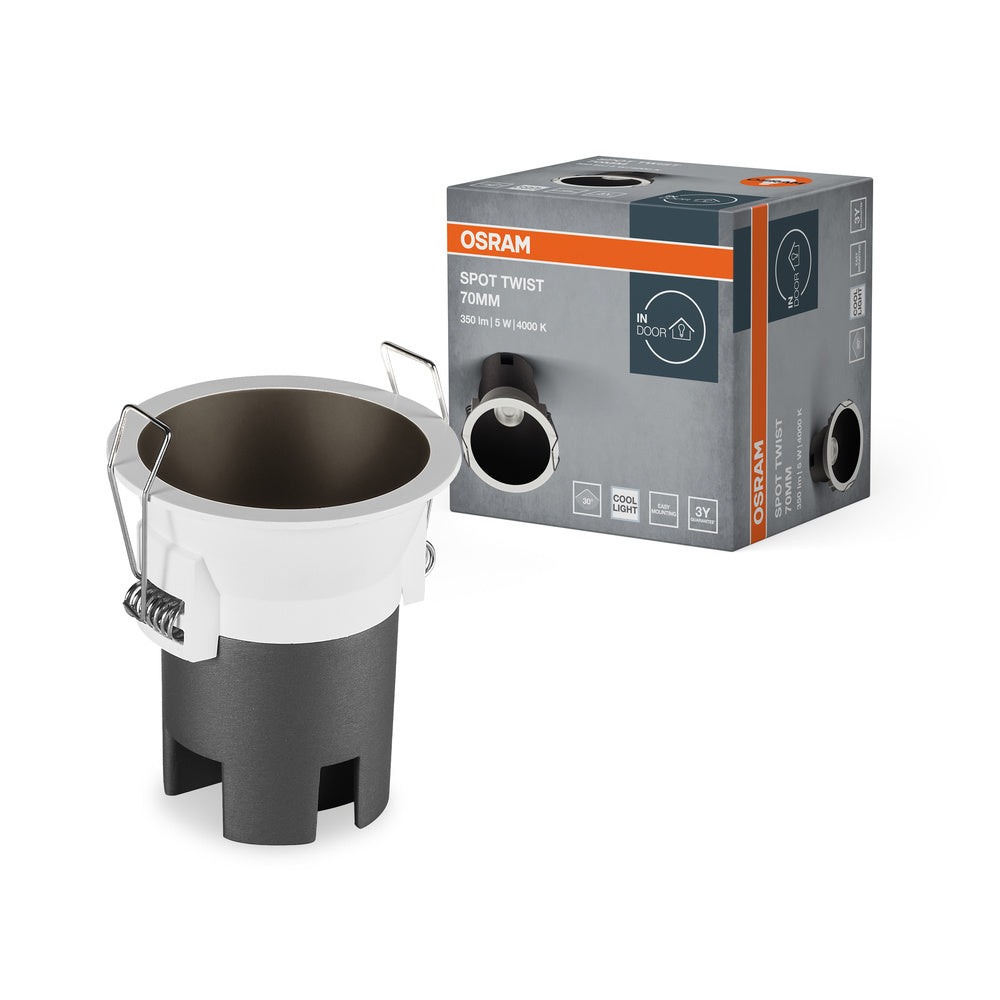 Foco empotrable OSRAM SPOT TWIST Ø 70 mm, negro, 5 W, 400 lm, 840 WT