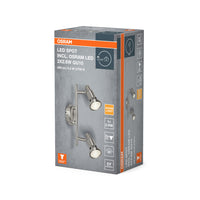 Foco LED OSRAM PLATA CEPILLADA GU10 2 x 2,6 W, 460 lm, 2700 K, blanco cálido