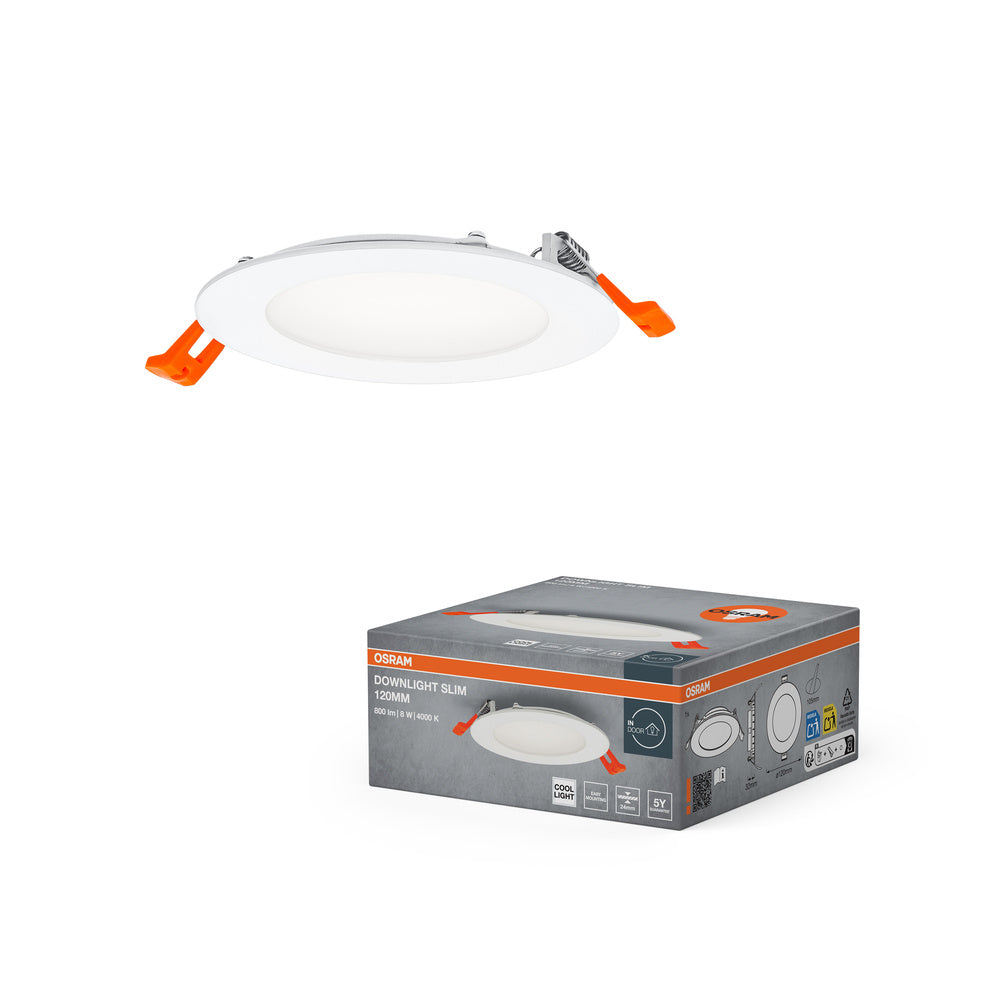 Lámpara de techo LED OSRAM RECESS SLIM DOWNLIGHT, Ø 120 mm, 220…240 V, 8 W/4000 K, blanco frío