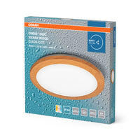 Lámpara de techo para baño OSRAM ORBIS Disc, 30 cm, 22 W, IP44, decoración de madera