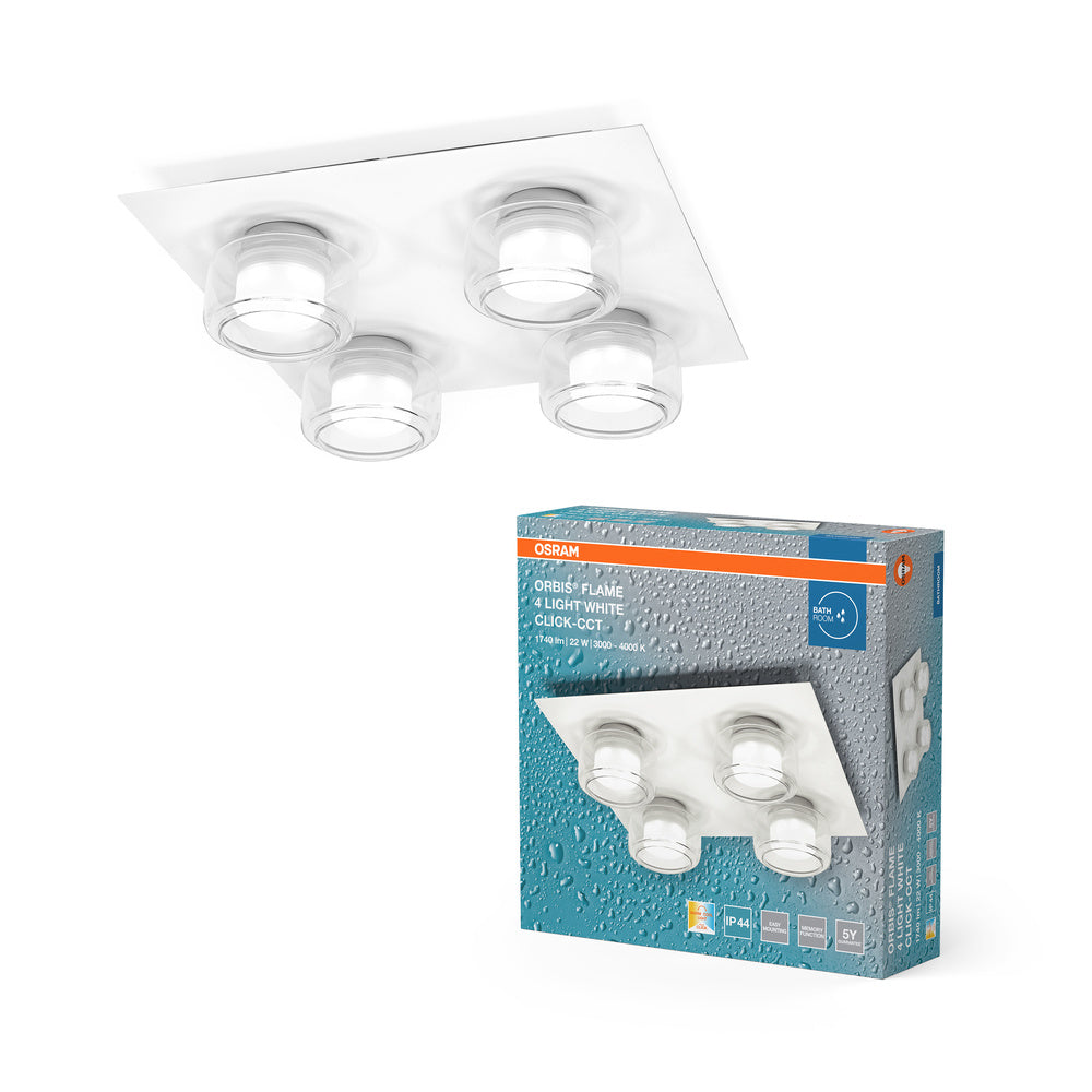 Aplique de pared/techo OSRAM ORBIS Flame 22W Click CCT IP44 blanco