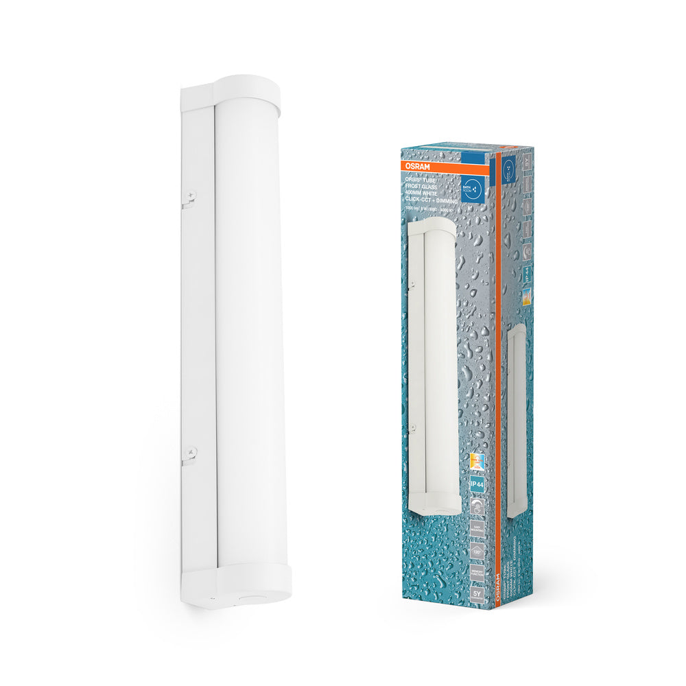 OSRAM ORBIS Tube Badezimmer Spiegel-/Wandleuchte Frost-Glas 9W 40cm dimmbar weiß
