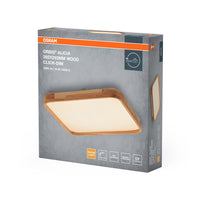 Lámpara de techo OSRAM ORBIS Alicia, regulable Click-DIM, 16 W, 292 x 292 mm, decoración de madera