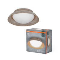 Lámpara de techo OSRAM ORBIS MILAN de 305 mm, color madera, 2 bombillas E27