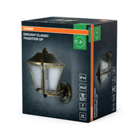 Lámpara de pared OSRAM ENDURA de aluminio negro y dorado para exteriores, IP44