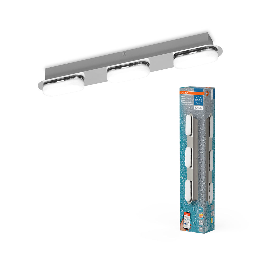 Aplique de pared LED para baño OSRAM Matter SMART+ ORBIS DUPLO de 45 cm, blanco regulable, 20 W/3000-6500 K