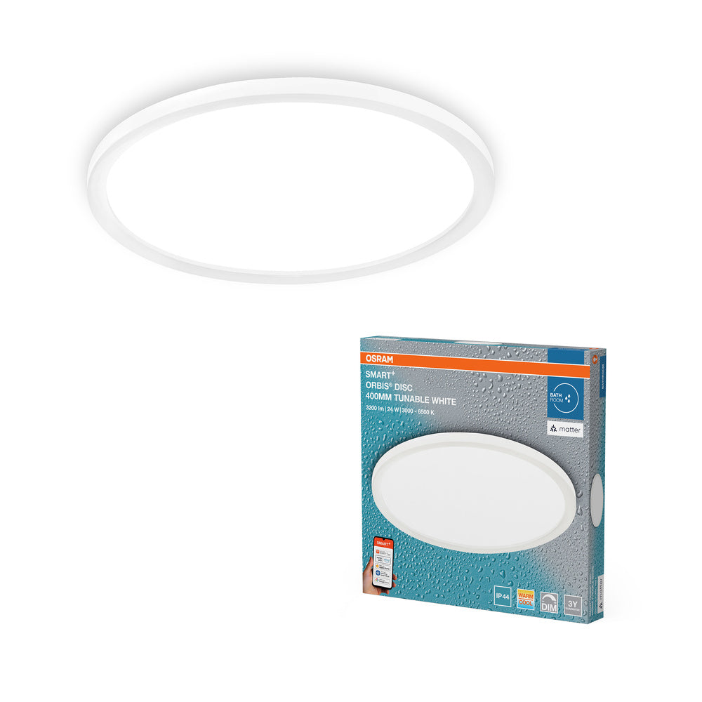 OSRAM Matter SMART+ ORBIS DISC LED Bad Deckenleuchte 40cm Tunable Weiß 25W / 3000-6500K