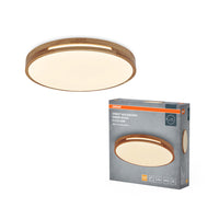 Lámpara de techo OSRAM ORBIS Woodburry, regulable Click-DIM, 16 W, 300 mm, madera