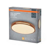 Lámpara de techo OSRAM ORBIS Woodburry, regulable Click-DIM, 16 W, 300 mm, madera
