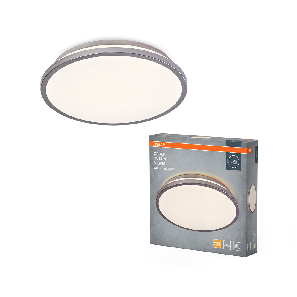 Lámpara de techo OSRAM ORBIS DUBLIN, plata, 16 W, 2000 lm