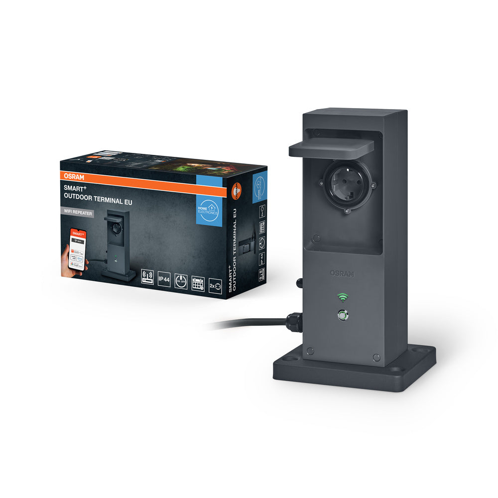 Terminal exterior OSRAM SMART+ WiFi con repetidor WLAN y enchufes inteligentes, antracita, 230 V