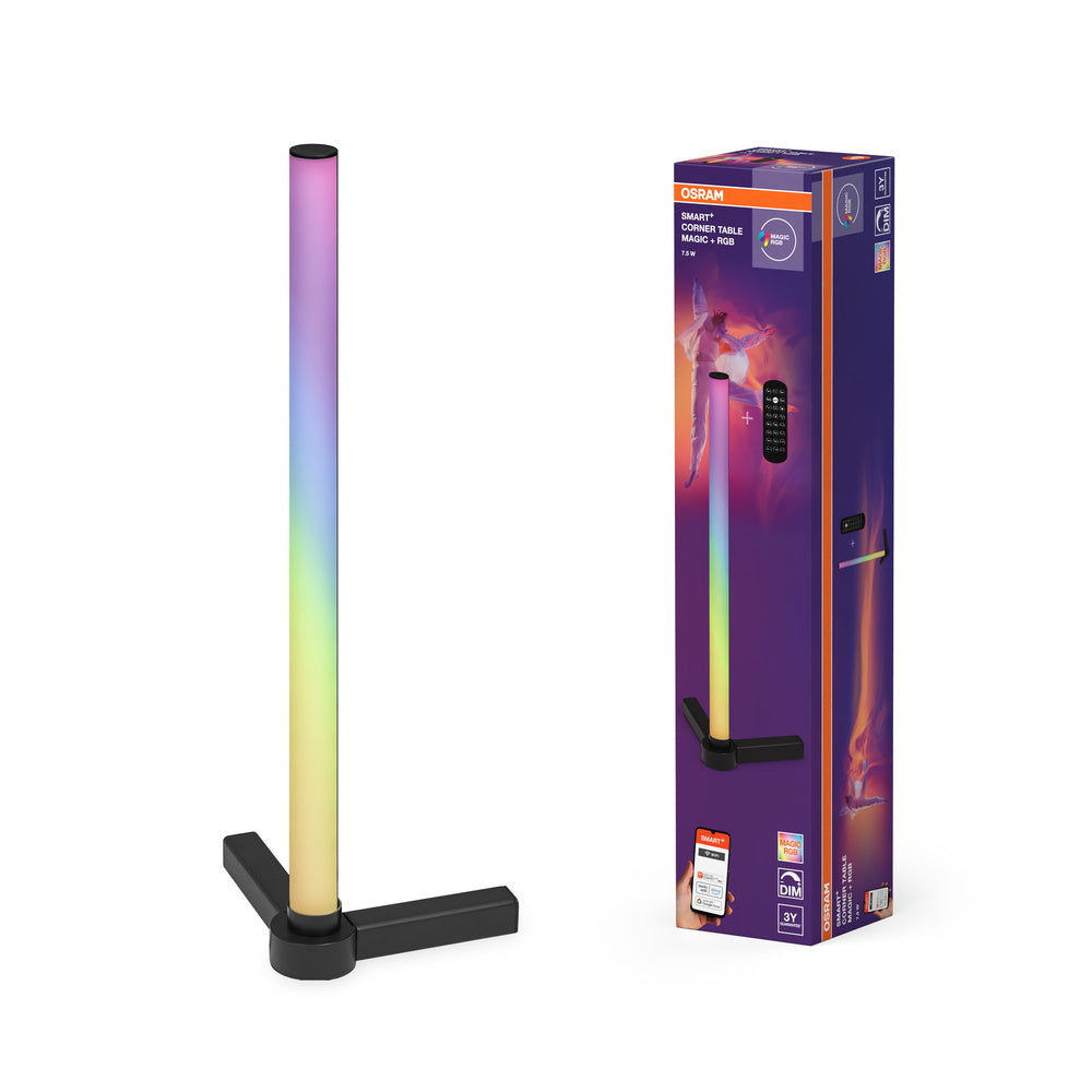 Lámpara de mesa OSRAM Wifi SMART+ CORNER MAGIC, RGB, 77 lm, 7,5 W, mando a distancia, color negro
