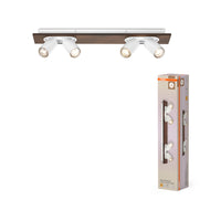 Lámpara de techo OSRAM DECOR SPOT MERCURY, 4 x 3,4 W, aspecto madera, blanco