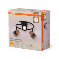 Lámpara de techo en espiral OSRAM DECOR SPOT CORK, 3 x 3,4 W, 690 lm, color negro