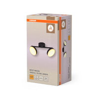 Lámpara de techo Osram Decor Spot Moon, 2 luces con focos integrados, regulable, 10,5 W, metal negro