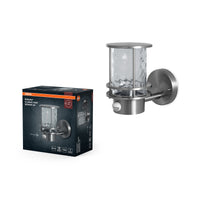 OSRAM ENDURA Classic Lámpara de exterior con sensor de movimiento, IP44, acero inoxidable en gris acero, casquillo E27, bombilla no incluida