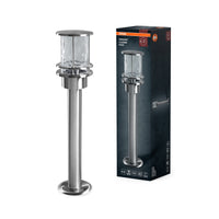 OSRAM ENDURA Classic Lámpara de exterior de 55 cm, casquillo E27, acero inoxidable, IP44, sin bombilla, difusor de cristal transparente, para caminos, entradas y jardines