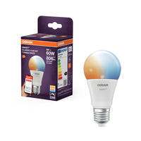 Lámpara OSRAM Smart+ con tecnología ZigBee, 9 W, A60, mate, casquillo E27, color de luz blanco modulable, 806 lm
