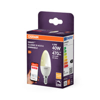 Lámpara LED OSRAM SMART+ ZigBee Classic DIM 4,9 W 220 V FR E14, 470 lm, 2700 K, blanco cálido