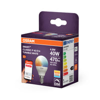 OSRAM ZigBee SMART+ mini forma de bola P40 Tunable White 2700-6500K E14