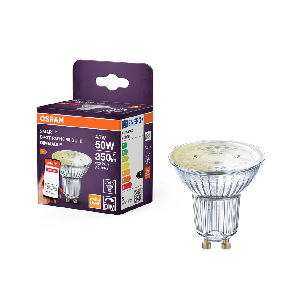 OSRAM ZigBee SMART+ LED Lampe Spot warmweiß dimmbar (ex 50W) 4,7W / 2700K GU10