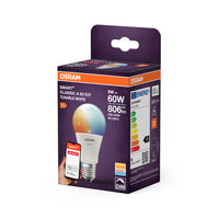 Lámpara OSRAM Smart+ con tecnología ZigBee, 9 W, A60, mate, casquillo E27, color de luz blanco modulable, 806 lm