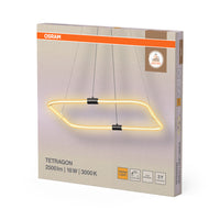 Lámpara colgante OSRAM DECOR Tetragon, 18 W, 3000 K, 2000 lm, blanco cálido, Click DIM