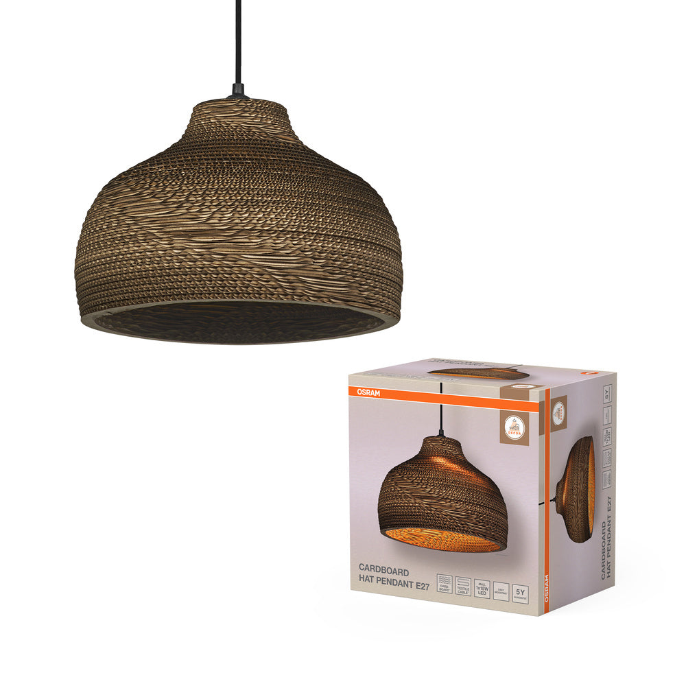 Lámpara colgante OSRAM DECOR Decor Cardboard Hat marrón, E27