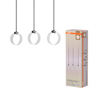 Lámpara colgante OSRAM DECOR Circle, 3 colgantes, 20 W, Click CCT Negro