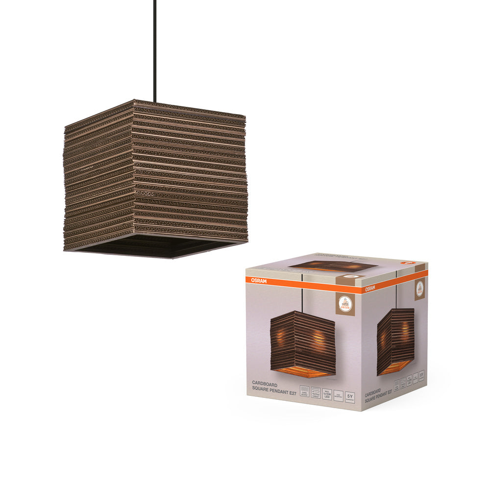 Lámpara colgante OSRAM DECOR Decor Cardboard Square marrón, E27