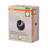 Aplique de pared OSRAM DECOR Circle Wall 8W Click CCT Negro