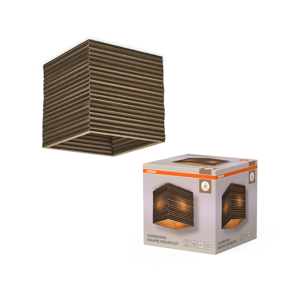 Lámpara de techo OSRAM DECOR Decor Cardboard Square marrón, E27