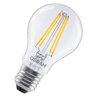 OSRAM SMART+ MATTER Filament Classic formas regulables en forma de A, lámpara LED, cristal transparente, 6 W, 806 lm, 2700 K, Matter, compatible con altavoces inteligentes, regulable
