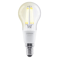 OSRAM Matter SMART+ smarte LED LAMPE, klassische Form, 4W, 2700K, Warmweiß, E14