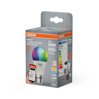 Lámpara LED OSRAM Matter SMART+ Classic RGBW FR B22D 9W, 806 lm, 2700…6500 K, RGBW