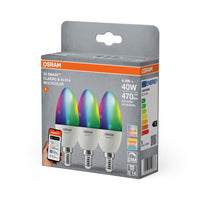 OSRAM SMART+ Matter Classic shapes Multicolor 4.9W 827–865 Multicolor E14 3er-Pack