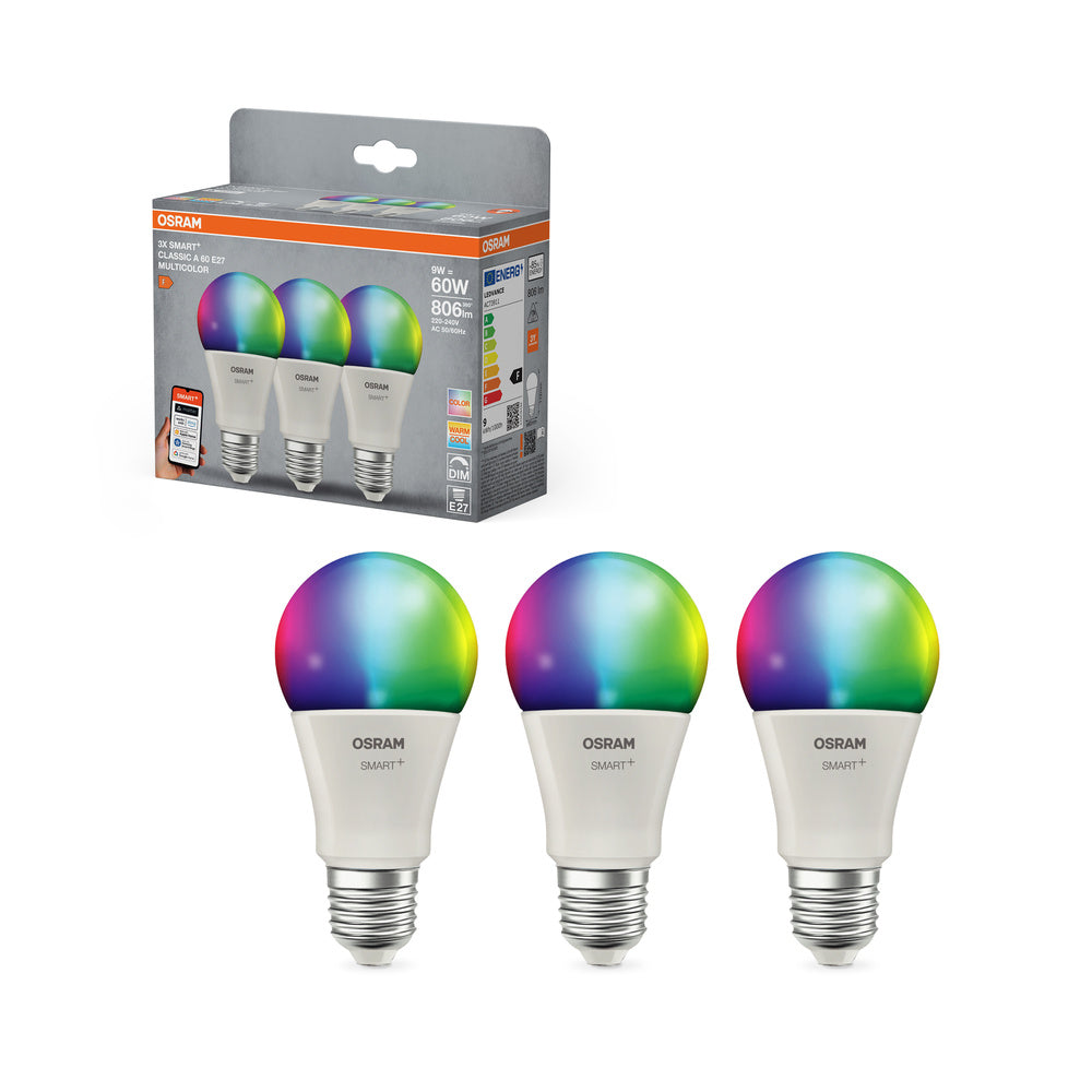 OSRAM SMART+ Matter Classic shapes Multicolor 9W 827–865 Multicolor E27 3er-Pack