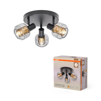 Lámpara de techo OSRAM DECOR Spot Firefly, negra, bombilla OSRAM incluida, 3 x 2,8 W, E14