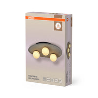 Lámpara de techo OSRAM DECOR Concrete Nest, gris, 3 luces, G9
