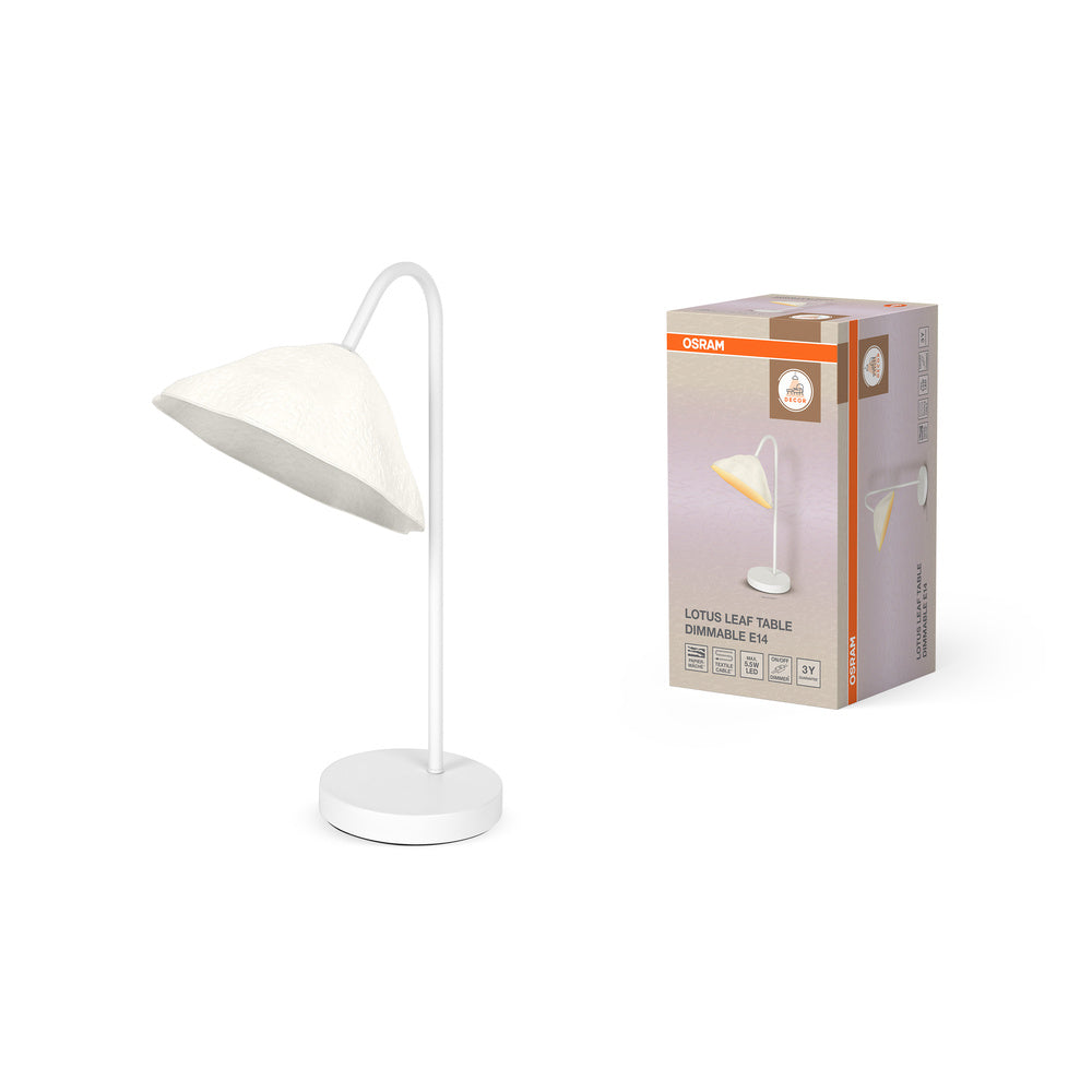 OSRAM DECOR Tischleuchte Decor Lotus Leaf weiß, E14, dimmbar