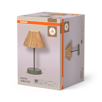 Lámpara de mesa OSRAM DECOR Decor Raffia verde-marrón, E27, 200 mm