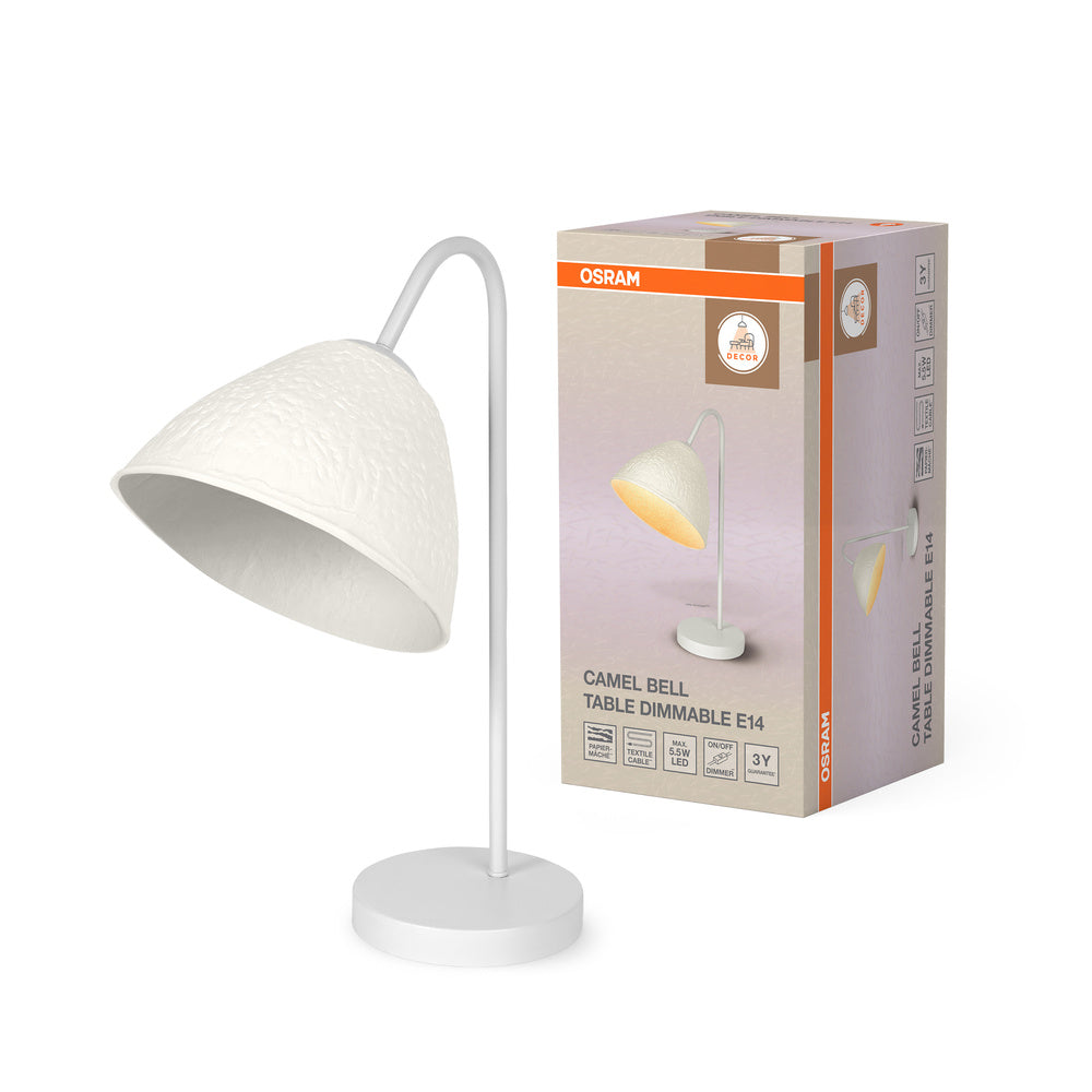 Lámpara de mesa OSRAM DECOR Decor Camel Bell blanca, E14, regulable
