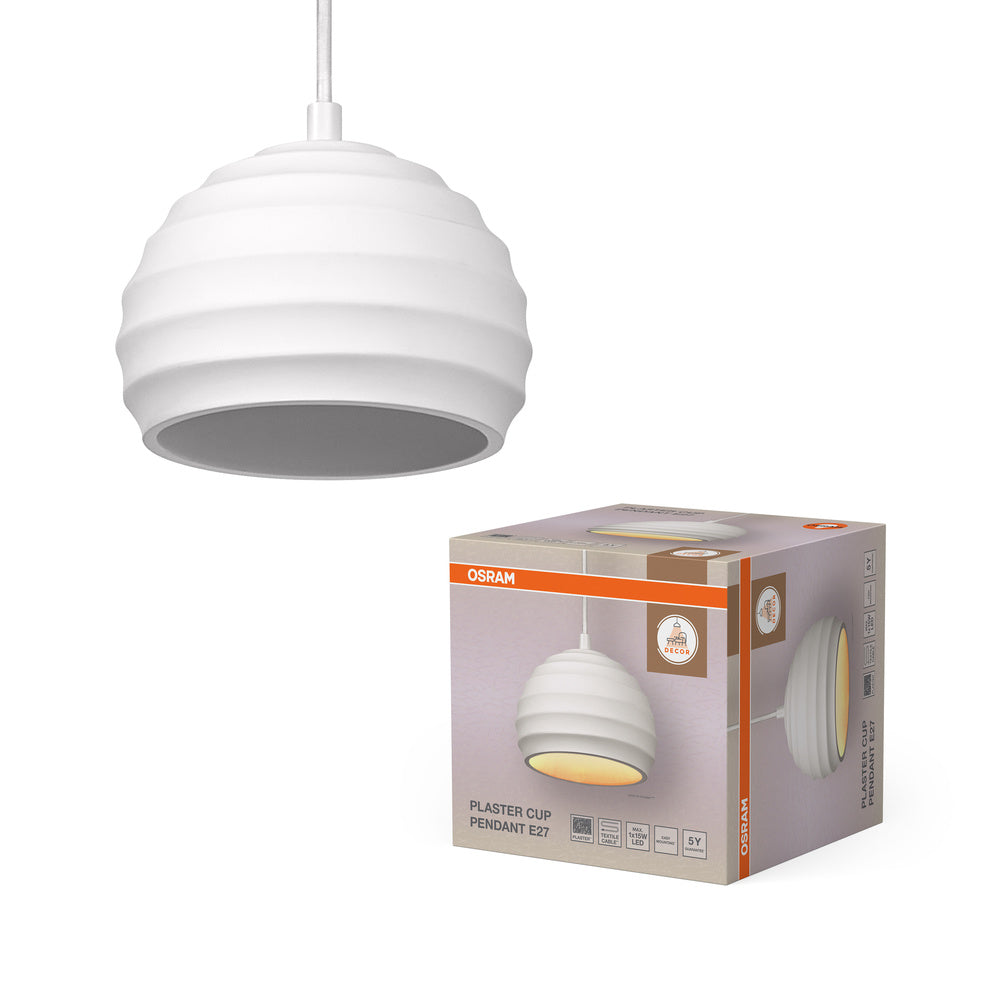 Lámpara colgante de yeso OSRAM DECOR Plaster, E27, 160 mm