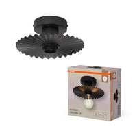 Lámpara de techo plisada OSRAM DECOR E27 gris oscuro