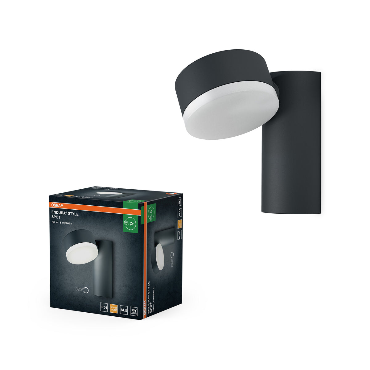 Lámpara LED para exteriores OSRAM ENDURA Style con cabezal giratorio