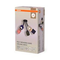 Lámpara de techo OSRAM DECOR con latas de fieltro tejido, 5 bombillas E14