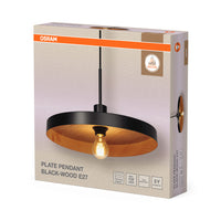 Lámpara colgante OSRAM DECOR Plate E27, madera negra