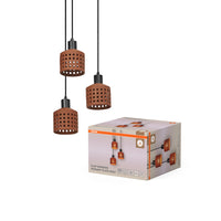 Lámpara colgante OSRAM DECOR Clay Windows marrón, 3 luces, E27