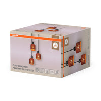 Lámpara colgante OSRAM DECOR Clay Windows marrón, 3 luces, E27