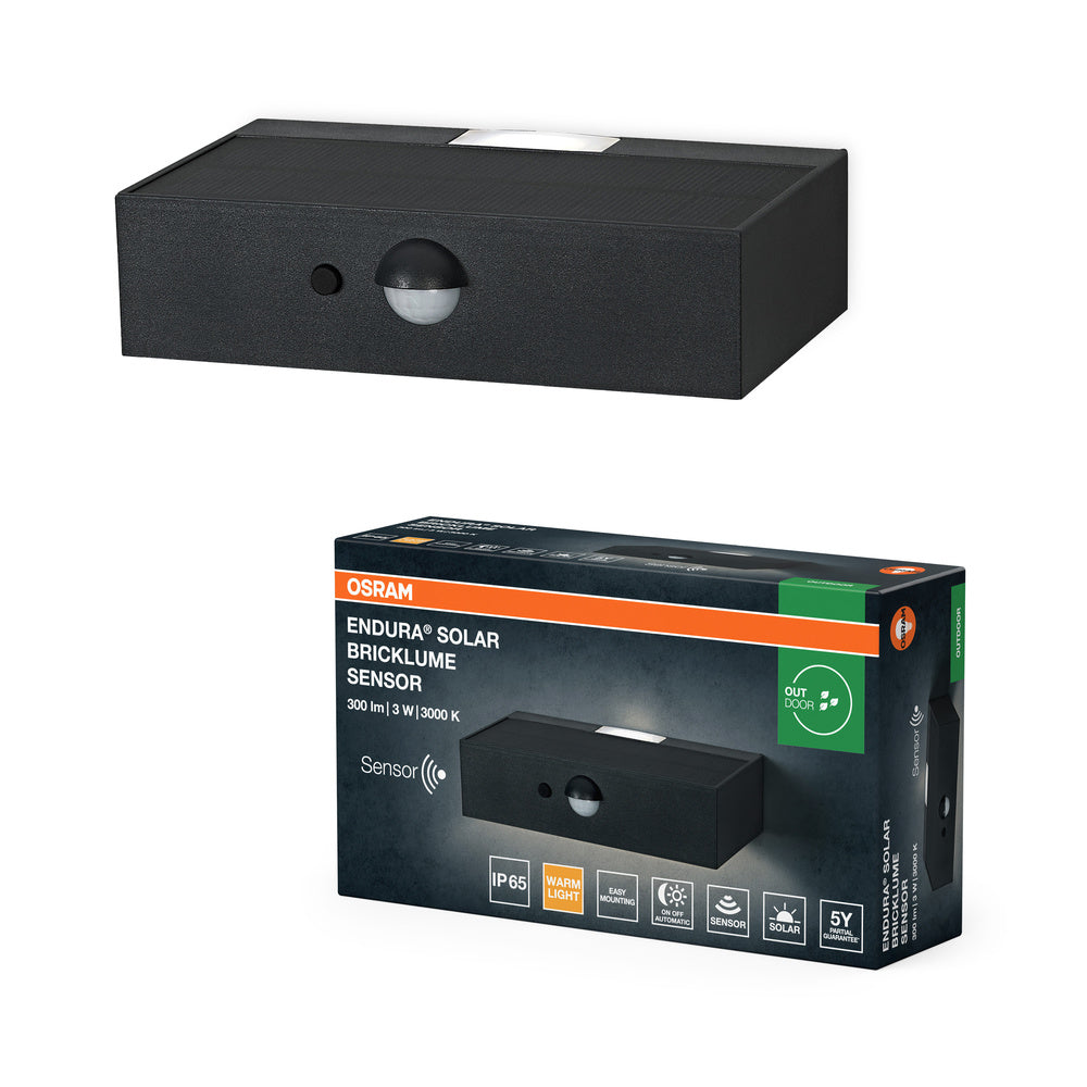 Aplique solar de pared OSRAM ENDURA STYLE BRICKLUME, 3 W, gris